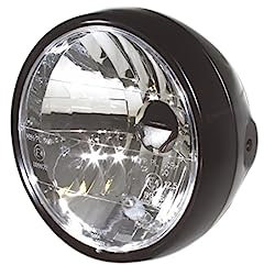 ShinYo Motorrad-Scheinwerfer Hauptscheinwerfer H4 Klarglas Ø190 mm seitlich matt schwarz