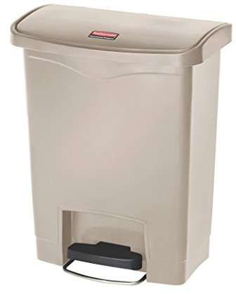 Rubbermaid Commercial Products Commercial Products 1883456 Slim Jim Step On collecteur à pédale en résine version large 30L - Beige