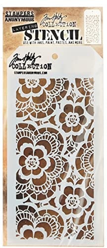 Art Gone Wild Stampers Anonymous Tim Holtz Spitze Schablone, Synthetic Material, durchsichtig, 20.5 x 12.7 x 0.1 cm