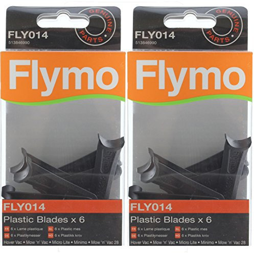 Flymo Genuine Hover Vac Lawnmower Blade Plastic Cutter (Pack of 12, FLY014)