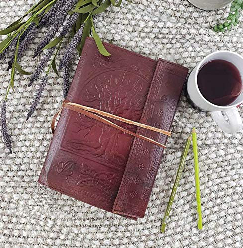 S-Bazar - großes Lederbuch Baum des Lebens, blanko Seiten, braun Vintage Stil...