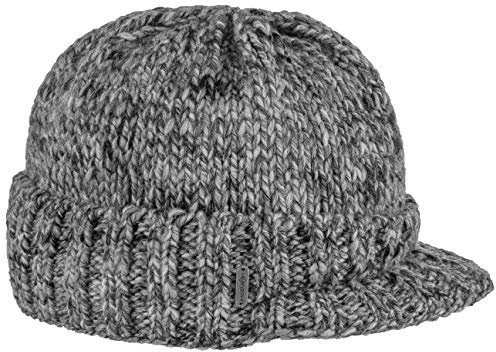 McBURN Grinta Visorbeanie mit Fleece Strickmütze Visor Beanie Mütze Wintermütze Damen/Herren - Made in Italy Schirm, Futter, Futter Herbst-Winter - One Size anthrazit