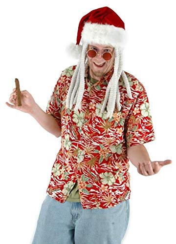 Dread Santa Plush Hat Festive Christmas Hat with Faux Dreads for Adults - One Size Fits Most