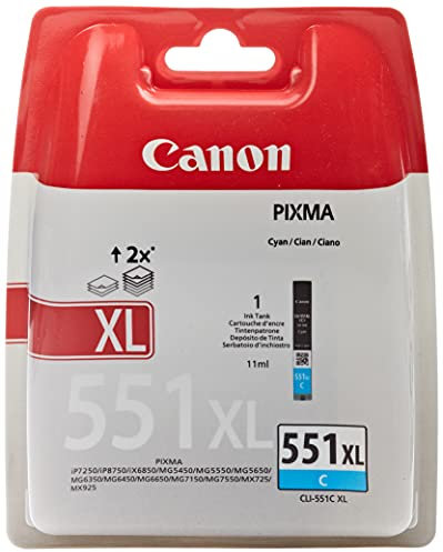 Canon Originaltinte CLI-551XL C, Größe XL, Cyan, Plastikverpackung (alte Version)