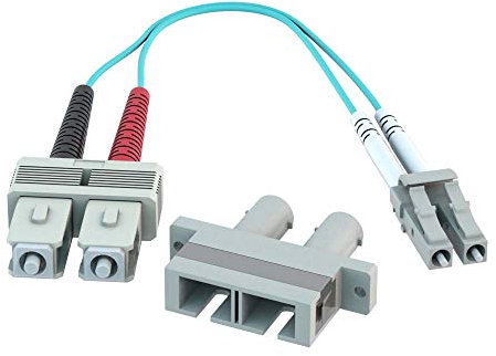 CableRack ST weiblich auf LC männlich, 10 GB, 50/125 OM3, Multimode, Duplex-Hybrid-Adapter