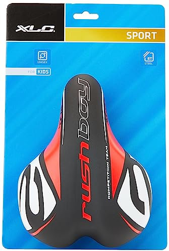 XLC Unisex Jugend Kinder-Sattel SA-C02, Rot, Schwarz, Weiß, One Size