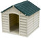 Hundehütte, PVC, 71 x 71 x 68 cm, Hellgrau/Grün