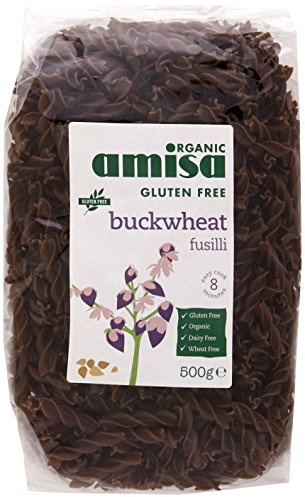 Amisa Organic Buckwheat Fusilli 500g, Pack of 5 | 100% Organic Buckwheat, Naturally Gluten Free, High in Plant Protein, Ideal for Pasta Dishes, Vegan