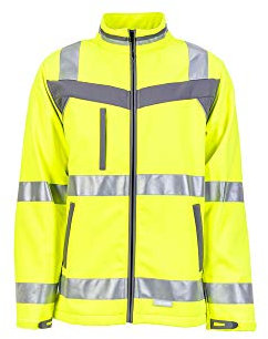 Planam 5661 Plaline High Visibility Softshell Jacket - Farbe: Gelb/Schiefer - Größe: 84