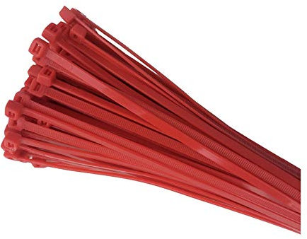 Home.smart 100 x Red Nylon Cable Ties 200 x 4.8mm / Extra Strong Zip Tie Wraps