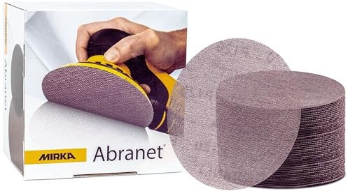 Mirka Abranet net sanding disc Ø 150 mm Hook & loop/Grit P150 / 50 pcs/for sanding wood, walls, metal, aluminium, stainless steel, filler, varnish, plastic / 5424105015