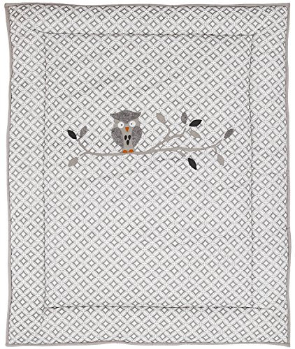 TAFTAN BX-710 Krabbeldecke Eulen, 100 x 80 cm, grau