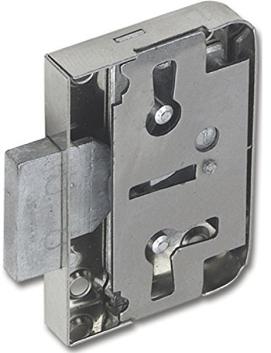 SECOTEC Möbelschloss mit Euroschlüssel | Dornmaß 25 mm | Stahl vernickelt | inkl. Schlüssel, Schließblech und Schrauben