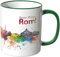 WANDKINGS® Tasse, Schriftzug Guten Morgen Rom! mit Skyline - GRÜN