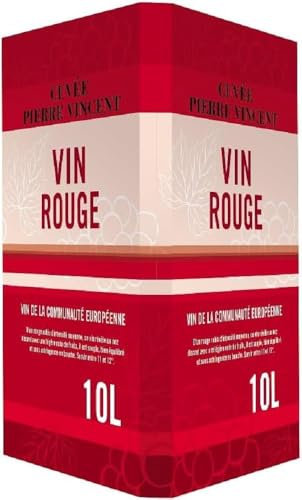 Pierre Vincent - Vin rouge rond et fruité, Bag-in-Box 10L BIB (1 x 10L)