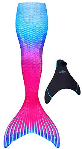Fin Fun Meerjungfrauenflosse Limited Edition mit verstärkten Spitzen inkl. Monoflosse - Meerjungfrauenflosse für Mädchen und Damen in realistischen 3D Mustern und originaler Fin Fun Qualität