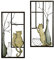 Wandbilder 'Vase/Katze', Metall, 2-teiliges Set, 40 x 80 cm