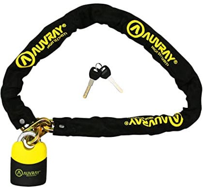AUVRAY - Chaine haute sécurité avec cadenas - CHAINE K BLOCK120 D. 10 - Protection standard - 120cm de longueur - Cadenas 74x112 mm