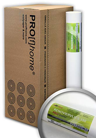 Fibre de rénovation non-tissé à peindre 150 g Profhome 399-150 intissé de lissage professionnel Papier peint intissé blanc 9 rouleaux 168,75 m2 FSC® MIX CREDIT Nr. TSUD-COC-001718-KR