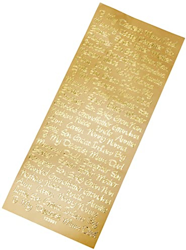 Anitas Outline Stickers, Relative Messages, Gold, For Scrapbooking, Card Making, Kids Play, Homework, Art, Craft, Embelish, Decorative, Paper, Card, Glass, Metal, Plastic, Foam