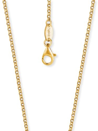 Engelsrufer Damen Halskette Erbskette aus vergoldetem 925er-Sterlingsilber, Stärke 2,1 mm, Länge 45cm, Karabinerverschluss, nickelfrei, ERN-45-G