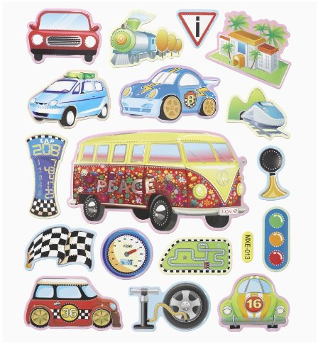Hobbyfun 2D Sticker XXL Autos I Wandtattoo