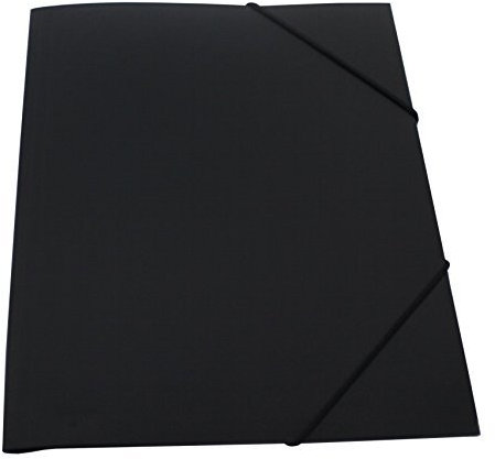 EXXO by HFP 51368 Eckspanner/Gummizugmappe A4, PP-Vollkunststoff, schwarz