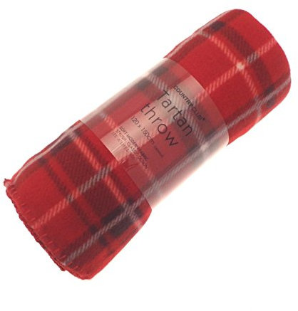 Red tartan coperta in pile super morbido, 120 x 150 cm