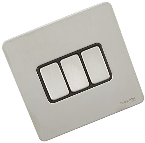 Schneider Electric Plaque 16 Axe Triple commutateur 2 voies, GU1432BSS