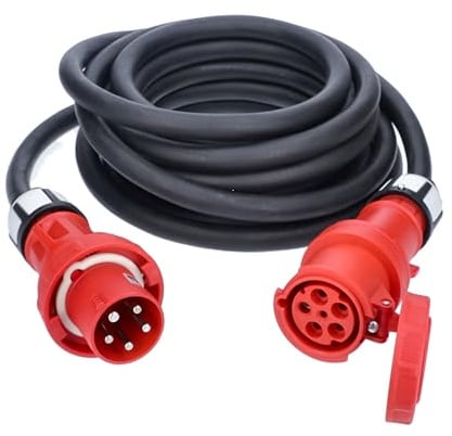 as - Schwabe Starkstrom Verlängerungskabel 25 m H07RN-F 5G16-400V/63A/ca. 43kW - Verlängerungsleitung Baustelle - 5-polige, robuste CEE Verlängerung für Außenbereich - IP44 - Made in Germany, 61040