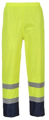 Portwest Pantalon de pluie Hi-Vis bicolore, Couleur: Jaune/Marine, Taille: L, H444YNRL