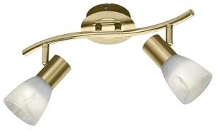 Trio Leuchten LED-Deckenleuchte Levisto in Messing matt, Glas alabasterfarbig weiß 871010208