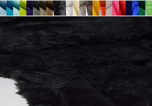 Fabrics-City SCHWARZ SOFTIG ZOTTY TEDDYFELL KURZHAARIG STOFF STOFFE, 4106