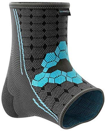 bonmedico Sprunggelenkbandage - Rutschfeste Knöchelbandage Sprunggelenk für Damen & Herren - Stützende Bandage für Fußgelenk, Achillessehne - Wellness Geschenke - 1 Fußbandage (Grey, Unisex Small)