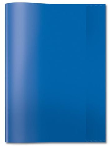 HERMA 7493 Heftumschlag A4 Transparent Blau, Hefthülle aus strapazierfähiger & abwischbarer Polypropylen-Folie, durchsichtige Heftschoner für Schulhefte, farbig
