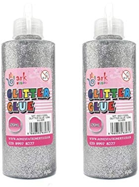 2 x Ark's Sparkling Glitter Glue - 120ml (Silver)