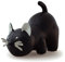 Züny Katze, Buchstütze, Türstopper, Briefbeschwerer, Kunstleder, 1 Kg (Schwarz)