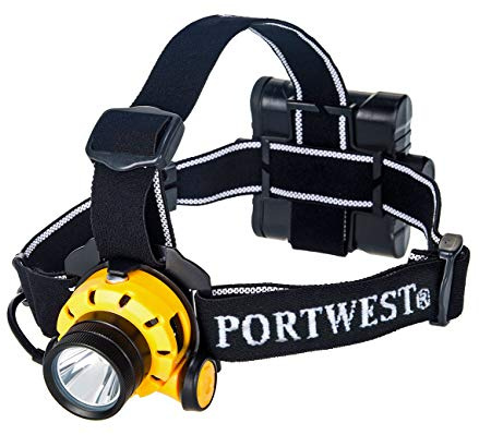 Portwest PA64 Ultra Power Head Light Water Resistant | Yellow/Black, One Size, CE Certified, Durable