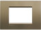 BTicino Living Light LNA4803AC Plate Square 3-Switch, Steel, Brown, LNA4803SQ