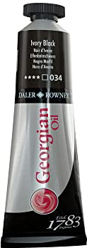 Daler-Rowney Georgian Oil Paint, Aluminium Tube, 1.28oz - 38 ml, Ivory Black
