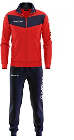 Givova TR018 Herren Visa Trainingsanzug, Mehrfarbig (rot/blau), XL