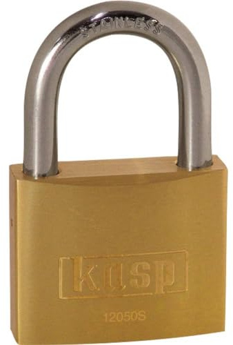 Kasp Vorhängeschloss, Messing, 50 mm, Edelstahlbügel Serie 120, Gold, K12050SD