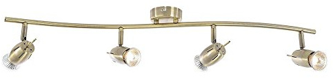 LITECRAFT Frank Spotlight Bar Ceiling 4 Light, Antique Brass | Adjustable, Indoor