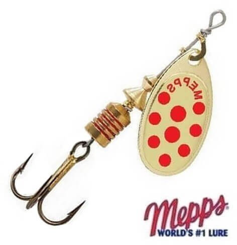cucchiaino mepps aglia punti rossi colore oro N 1 x1