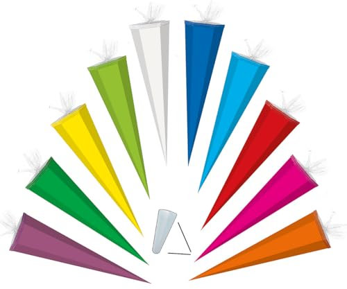 alles-meine.de GmbH Schultüte/Bastelschultüte - Pink - 70 cm/Tüllabschluß - Zuckertüte - Rohling zum Basteln, Bemalen und Bekleben Bastelschultüte - Malen - Kinder & Erwa..