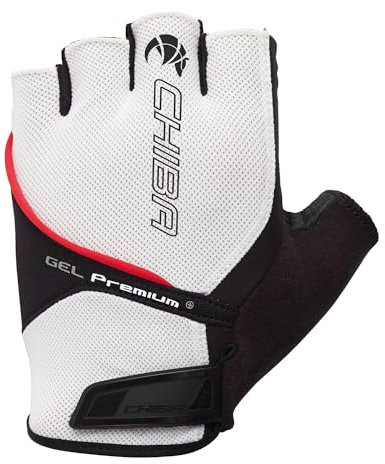 Chiba Gel Premium | Comfort Line Sommer Rad Handschuhe | Ergonomisch & Optimal Belüftet | Ulnar-Nerve & Carple Tunnel Schutz | Für Touren & E-Biken | Waschbar bis 30°C | Farbe Weiß