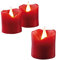 hellum LED Wachskerze 6 Stück, Ø 5cm x 5cm hoch, LED Kerzen rot mit flackernde Flamme, Kerzen mit Batterien (6x CR2032 inkl.), Weihnachtsbeleuchtung Deko, Echtwachs 572117