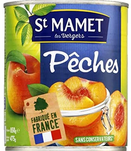 St Mamet Pêches au sirop - La boîte de 475 g net égoutté
