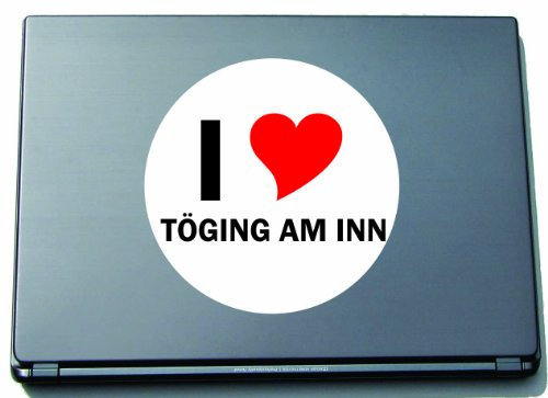 I Love Aufkleber - 210 mm mit Stadtname TOEGING AM INN - Decal - Sticker - Laptop - Notebook - Laptopaufkleber - E-Reader - JDM - Die Cut - OEM - Sticker - JDM - Die Cut - OEM