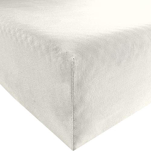 Erwin Müller Spannbettlaken Freising Elasthan-Jersey-Stretch - dehnbar, antipilling, bügelfrei, Rundumgummi - weiß Größe 80x200 cm - 80x220 cm